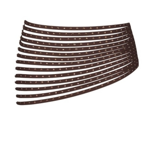 NWT SKIMS RHINESTONE SWIM STRAPPY SKIRT IN COCOA - Picture 1 of 5